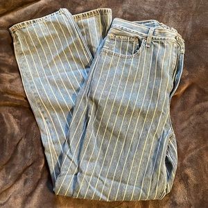 American eagle size 14 long jeans with stripes